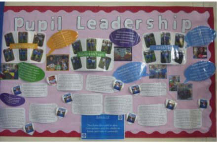 Pupil leadership. Purple poster.