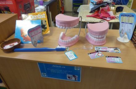 YR Knowledge and Understanding of the World. Large sets of teeth and toothbrush.