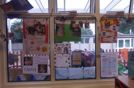 YR Knowledge and Understanding of the World. Window display of achievements.