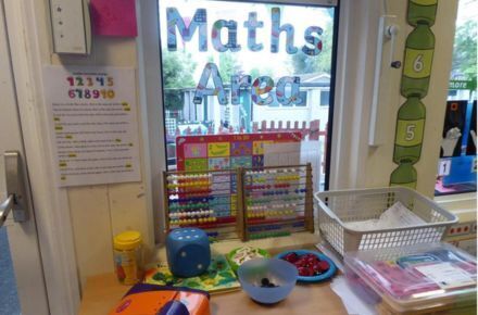 YR Maths Area. Showing window display and table.