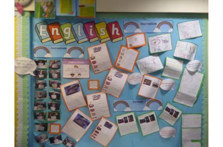 Y1 English. Blue poster.