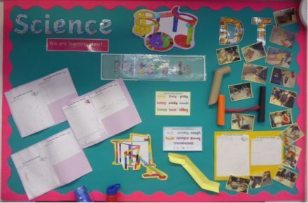 Y2 Science. Green and pink poster.