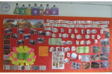Y3 Science Working Wall. Red poster.