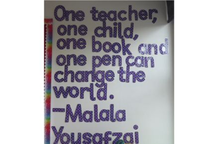 Y4 Motivational quote display.