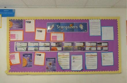 Y5 Stargazers display. Purple poster.