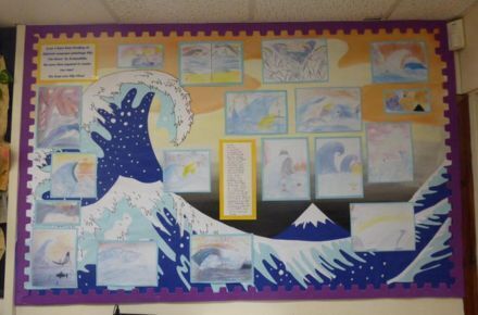 Y5 Creative Writing. Poster showing mountains.