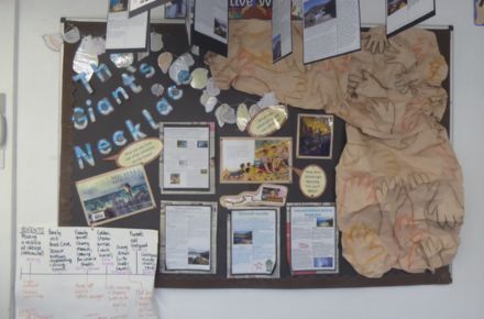 Y6 Creative writing. The Giants Necklace poster.