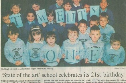 21st Birthday Croydon Advertiser 11 1993. Newspaper cutting showing group of pupils.