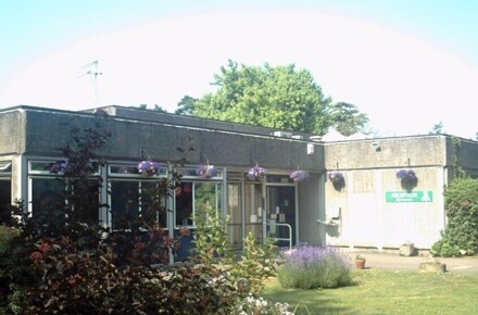 Front of school 2007. Front of school building showing reception sign.