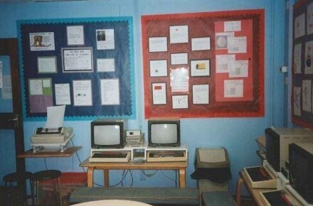 ICT suite 1994. Room showing computers and printer.