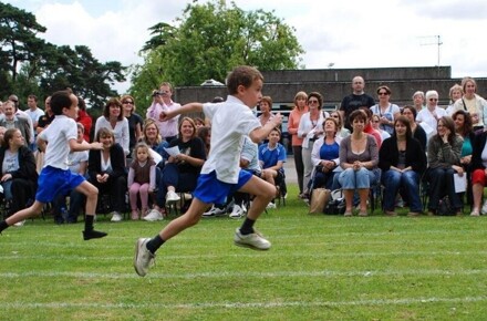 Sports day, SUmmer 2007. Pupils on track.