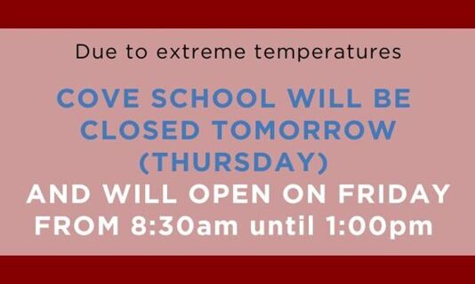 SCHOOL CLOSURE (Thursday Only) | REDUCED HOURS (Friday)