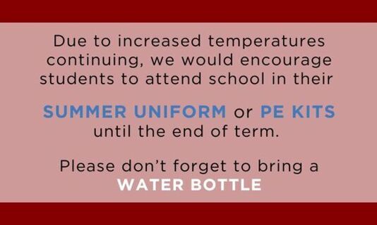Uniform during hot weather