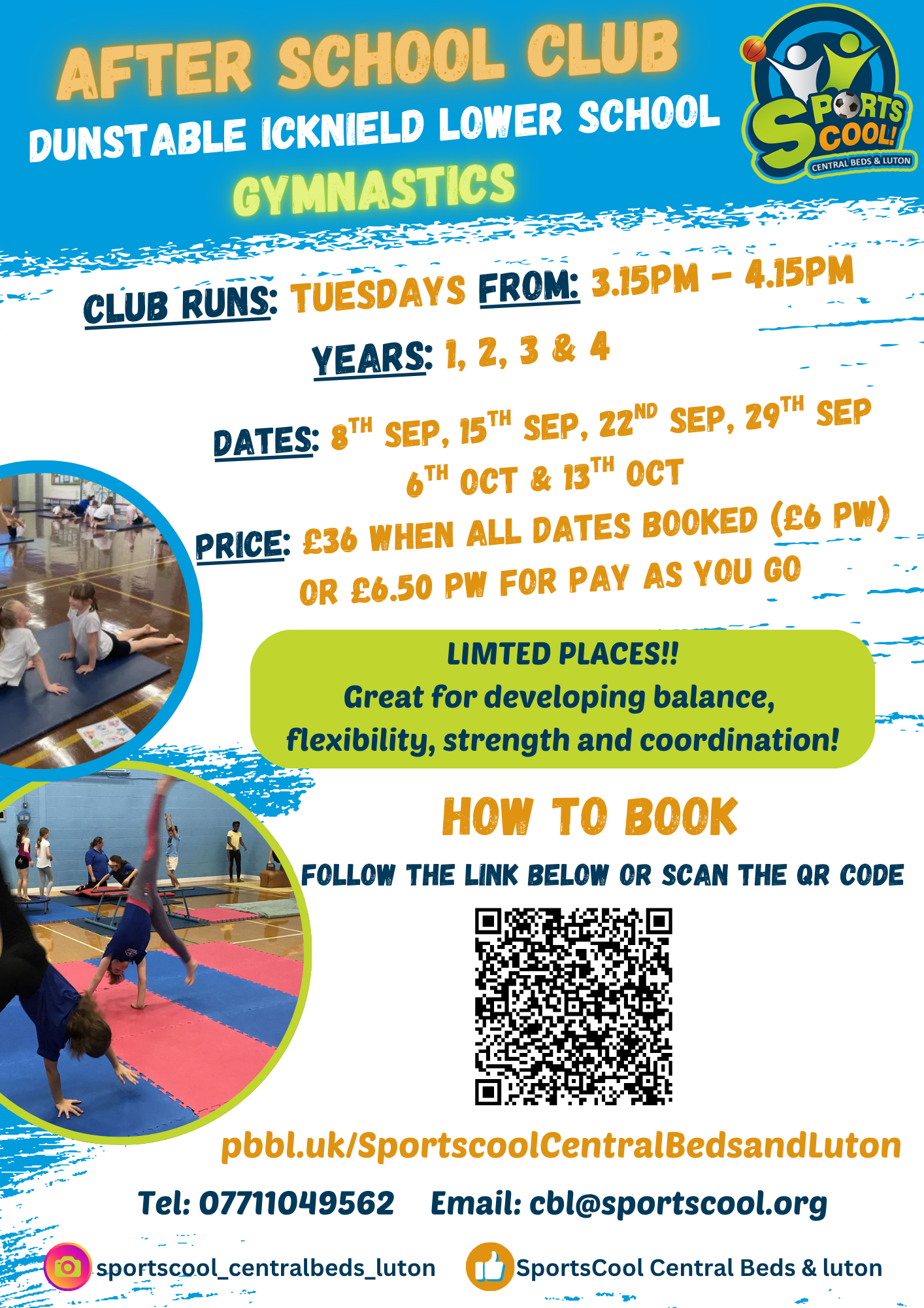 Dunstable Icknield Gymnastics Autumn 1 Years 1 to 4