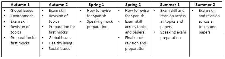 MFL Spanish Y11