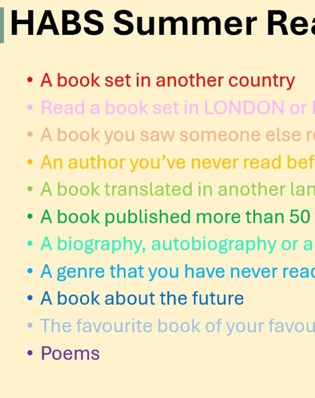 HABS Summer Reading Challenge