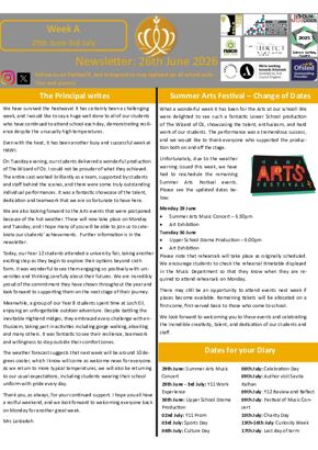 Newsletter: 26th June 2026
