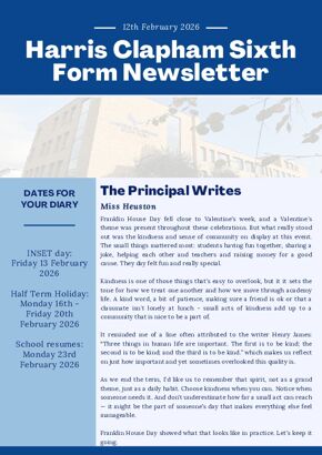 Sixth Form Newsletter
