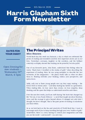 Sixth Form Newsletter