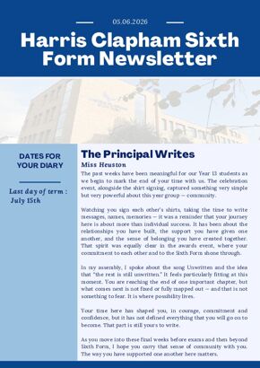 Sixth Form Newsletter