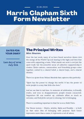 Sixth Form Newsletter
