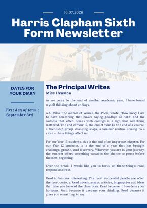 Sixth Form Newsletter