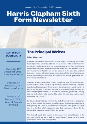 Sixth Form Newsletter