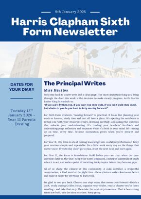Sixth Form Newsletter