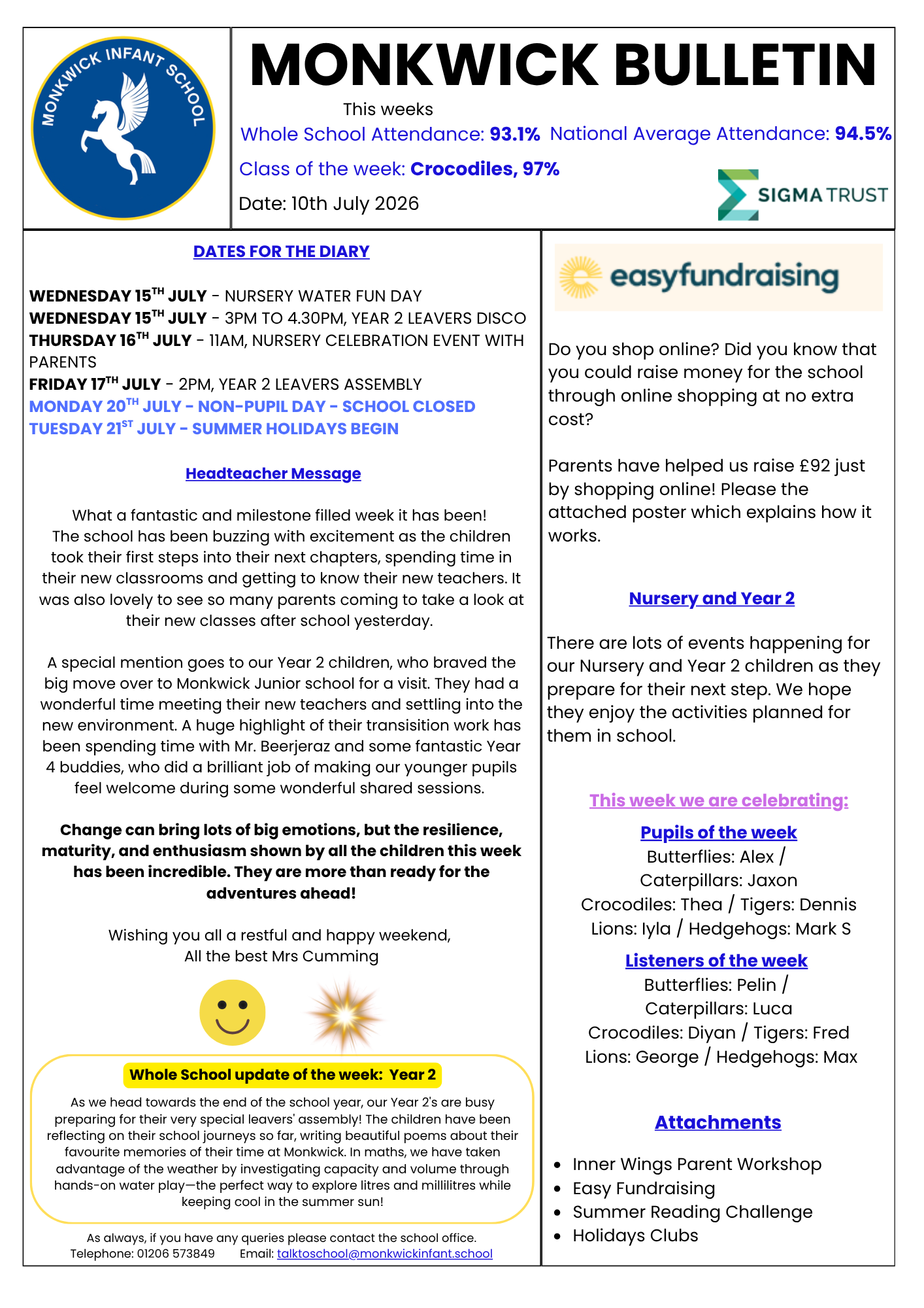 Monkwick bulletin 10072026
